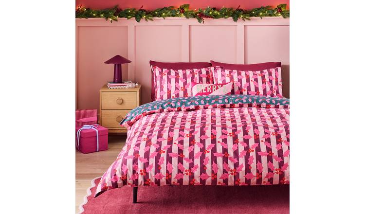 Argos Home Holly Pink Bedding Set - Single