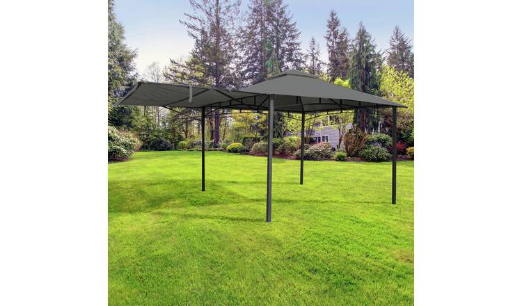 Royalcraft 3.3 x 3.3m Garden Gazebo Algarve with 1 Side Panel - Grey