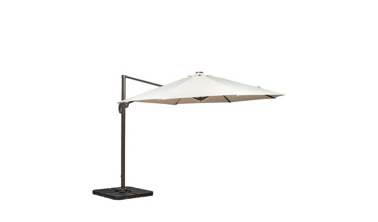 Royalcraft 3.5m Round Solar LED Cantilever Garden Parasol - Ivory