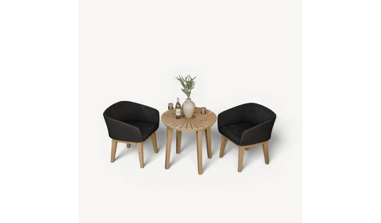 Royalcraft 2 Seater Round Wood Roma Bistro Set - Natural Wood