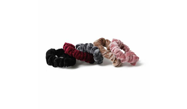 Freedom Multicoloured Velvet Scrunchies - Pack of 5