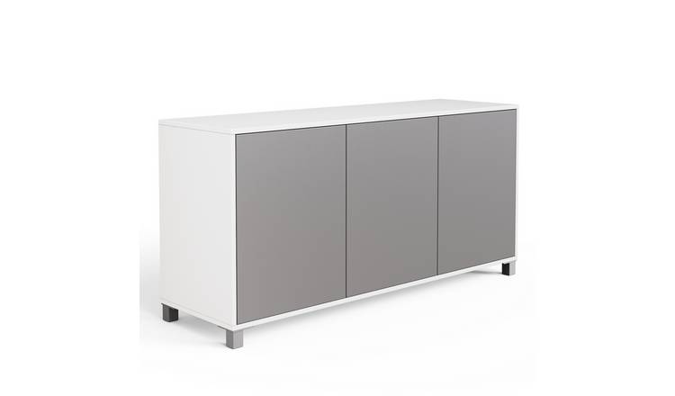 Frank Olsen Smart Tech LED 3 Door Sideboard - White & Grey