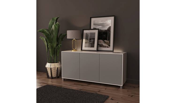 Frank Olsen Smart Tech LED 3 Door Sideboard - White & Grey