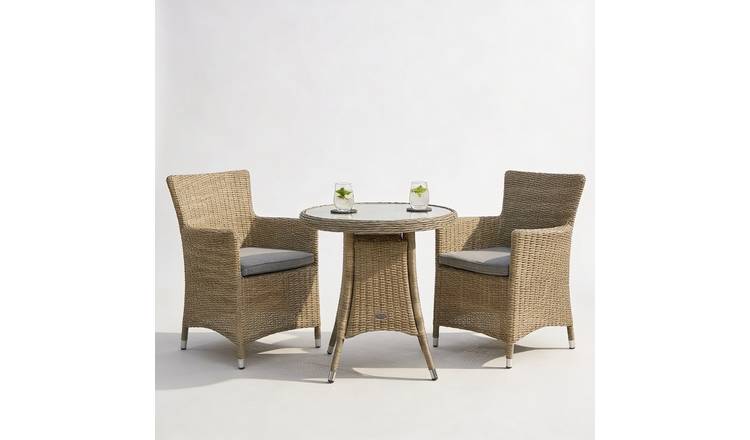 Royalcraft 2 Seater Round Rattan Carver Bistro Set - Beige