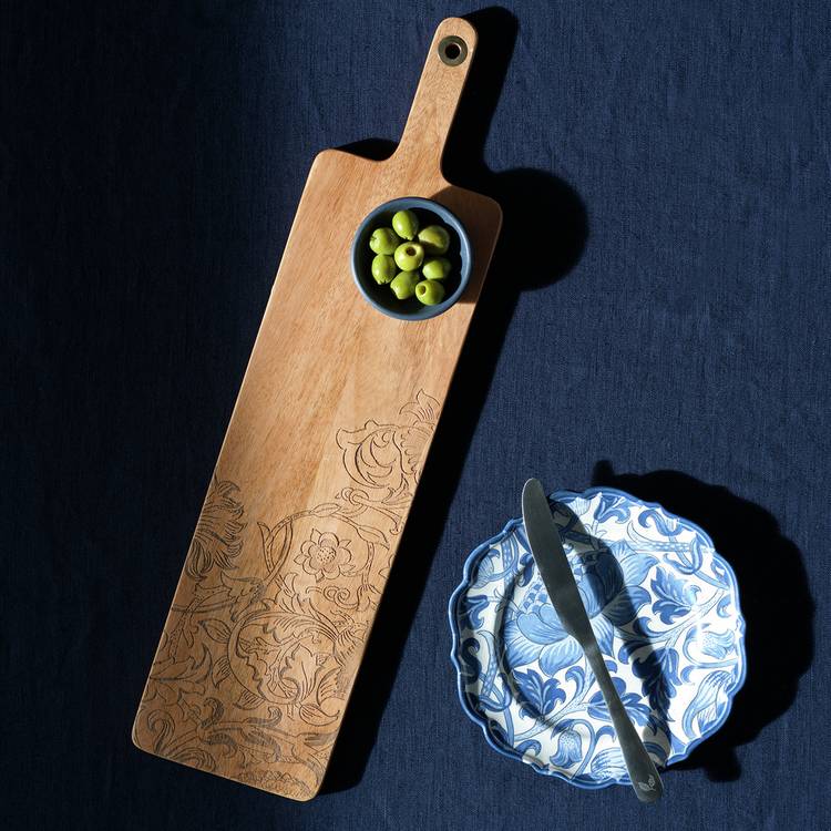 Habitat x Morris & Co. Inky Mango Wood Paddle Serve Board 0
