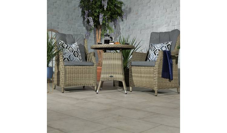 Royalcraft 2 Seater Round Rattan Comfort Bistro Set - Beige