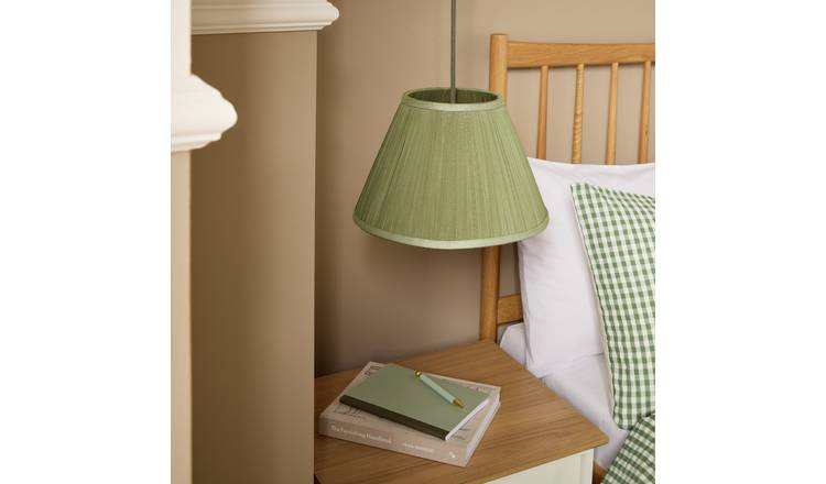 Argos Home Olive Chiffon Pleat Tapered Lampshade - 30cm