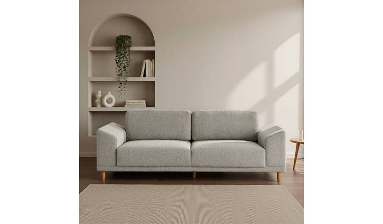 Habitat Draper Boucle 3 Seater Sofa - Natural