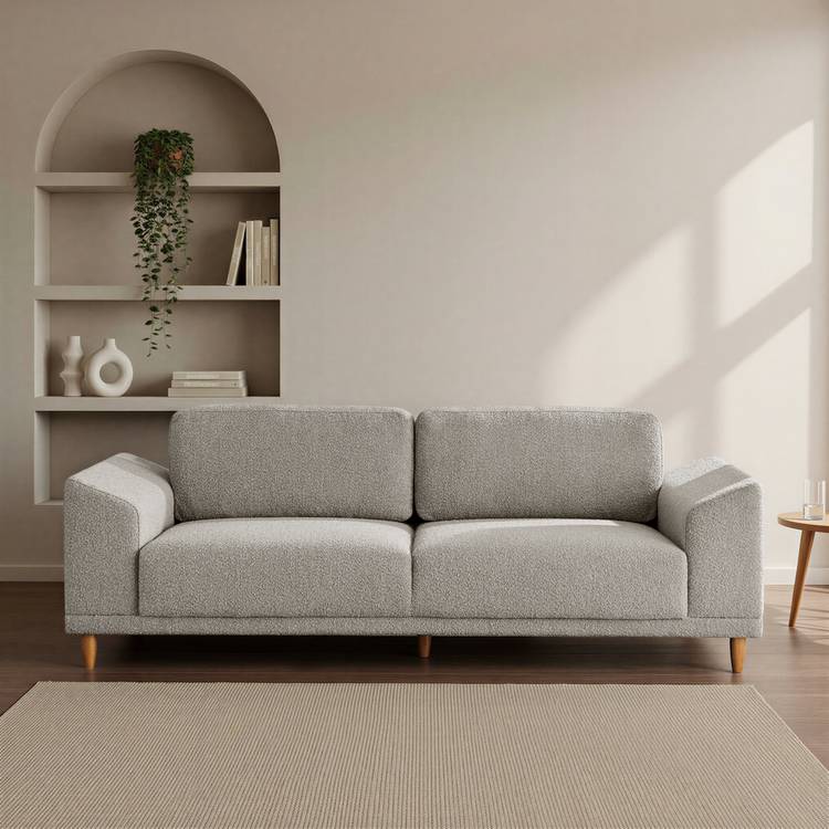 Habitat Draper Boucle 3 Seater Sofa - Natural 0