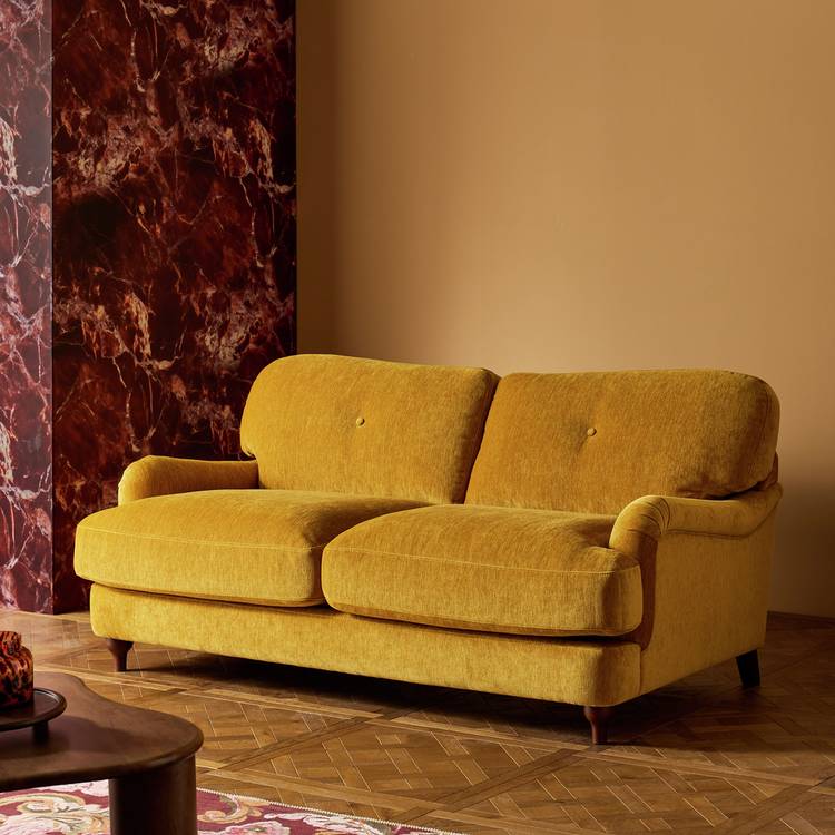 Habitat Eleanor Fabric 2 Seater Sofa - Yellow 0