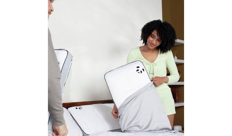 Panda Bamboo 320 TC Plain Light Grey Pillowcase Pair