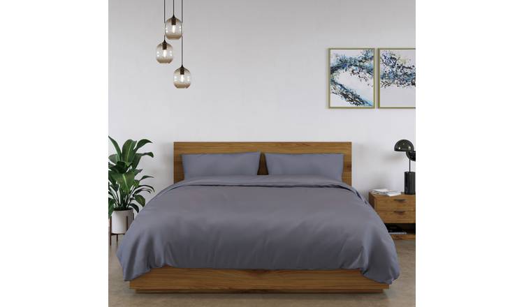 Panda Bamboo 320 TC Plain Dark Grey Fitted Sheet - Single