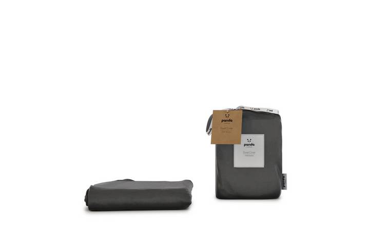 Panda Bamboo 320 TC Plain Dark Grey Bedding Set - Single