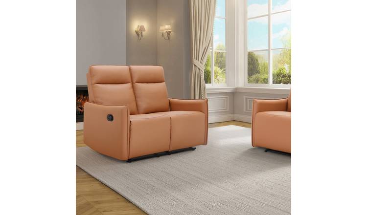 Dorel Lugo Faux Leather 2 Seater Recliner Sofa- Brown