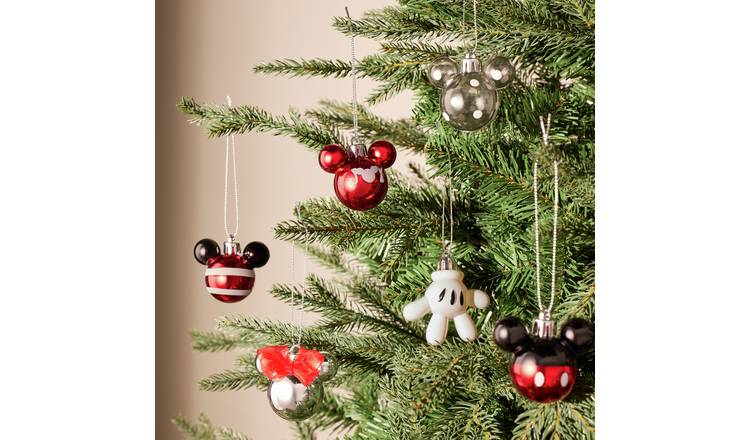 Argos Home Mickey Mouse Themed Christmas Bauble - Pack of 6