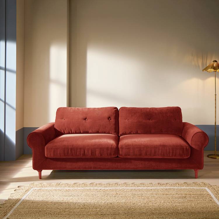 Habitat Chester Fabric 3 Seater Sofa - Rust 0