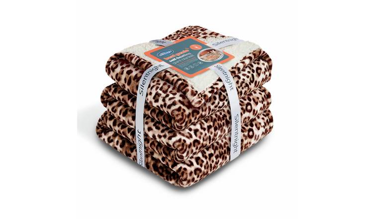 Silentnight Heat Genie Leopard Faux Brown Blanket - 240x180cm