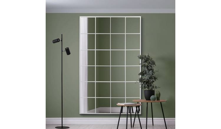 MirrorOutlet Fenestra White Metal Wall Mirror - 174x110cm