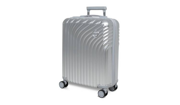 Rock Vesta 8 Wheel Hard Suitcase - Cabin, Silver
