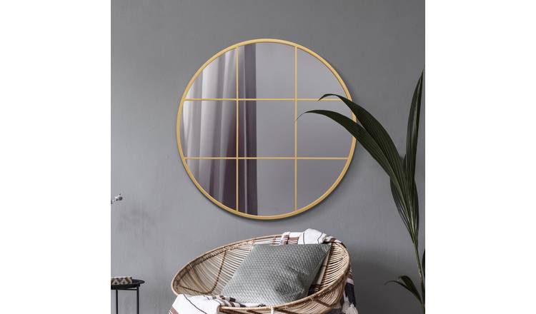MirrorOutlet Circulus Gold Metal Round Wall Mirror - 100cm