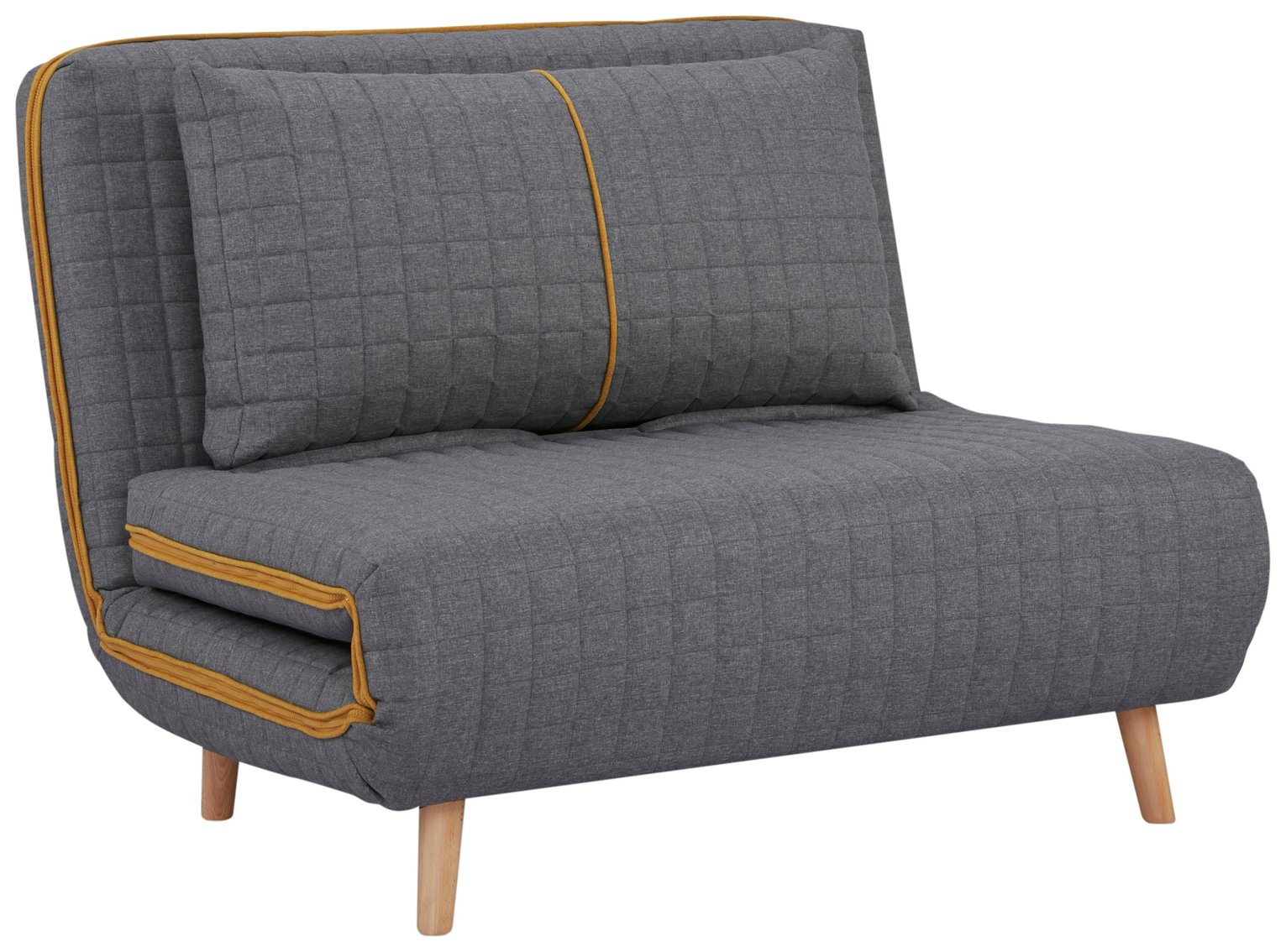 habitat roma small double quilted sofa bed - charcoal