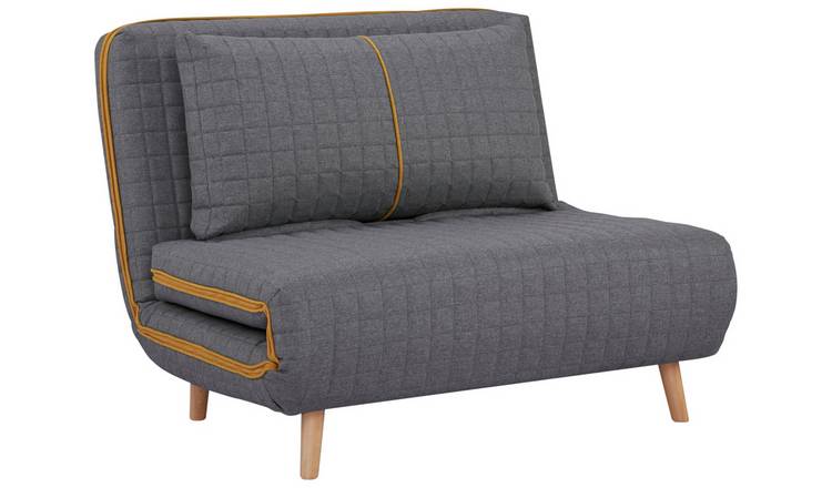 Habitat Roma Small Double Quilted Sofa Bed - Charcoal