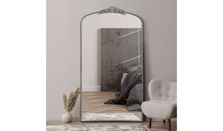 MirrorOutlet Crown Silver Metal Arch Wall Mirror - 174x96cm