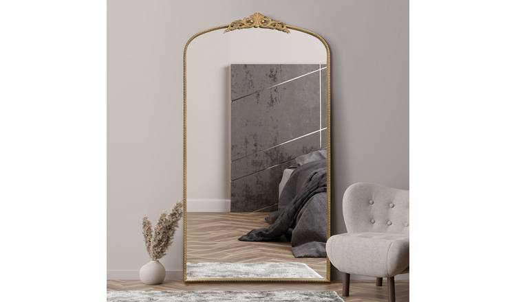 MirrorOutlet Crown Gold Metal Arch Wall Mirror - 174x96cm