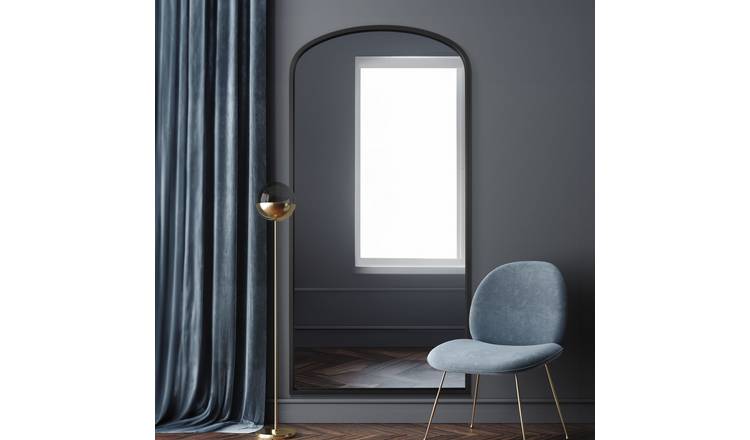 MirrorOutlet Angustus Black Metal Wall Mirror - 170x85cm
