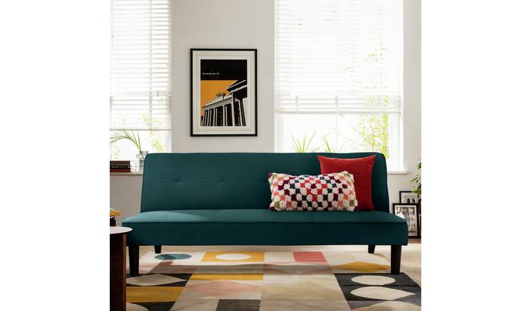 Argos Home Patsy Velvet Clic Clac Sofa Bed - Teal
