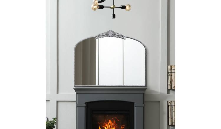 MirrorOutlet Crown Silver Metal Arch Wall Mirror - 102x80cm