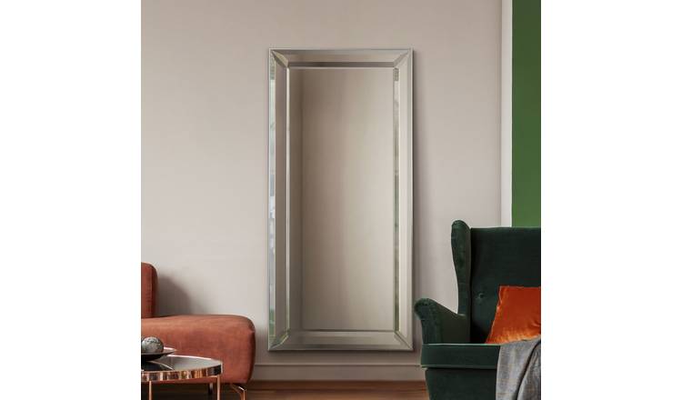 MirrorOutlet Silver Wood Wall Mirror - 165x79cm