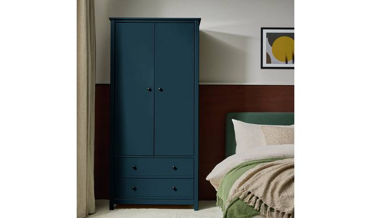 Habitat Brooklyn 2 Door 2 Drawer Wardrobe - Ink Blue