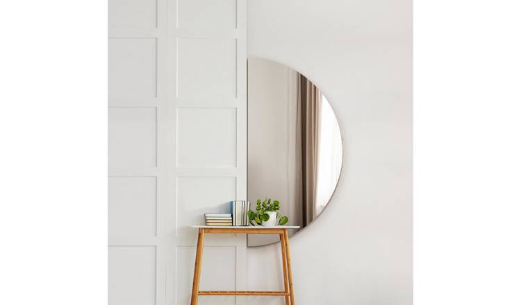 MirrorOutlet Lunae Black Wood Pebble Wall Mirror - 160x80cm
