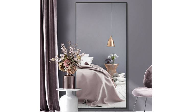 MirrorOutlet Artus Black Metal Wall Mirror - 174x85cm