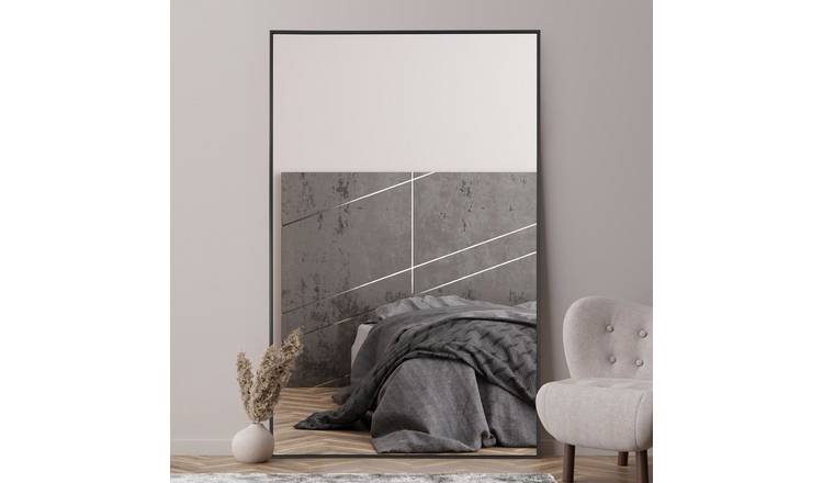 MirrorOutlet Artus Black Metal Wall Mirror - 174x110cm