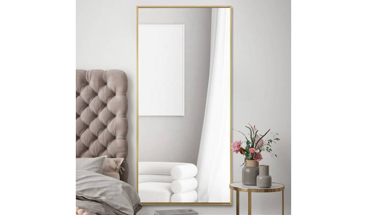 MirrorOutlet Artus Gold Wood Wall Mirror - 174x85cm