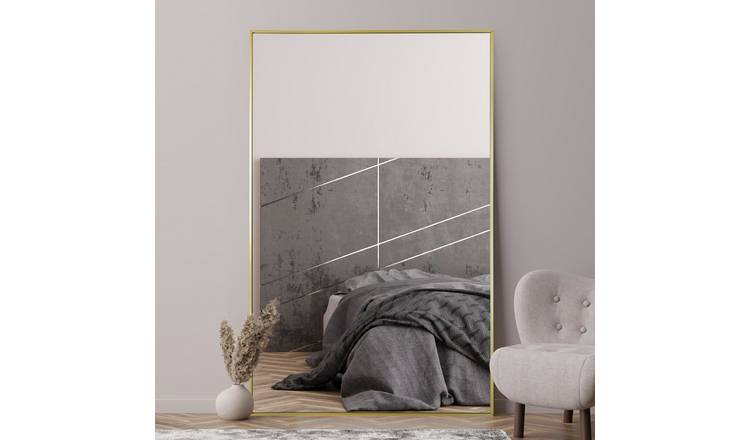 MirrorOutlet Artus Gold Wood Wall Mirror - 174x110cm