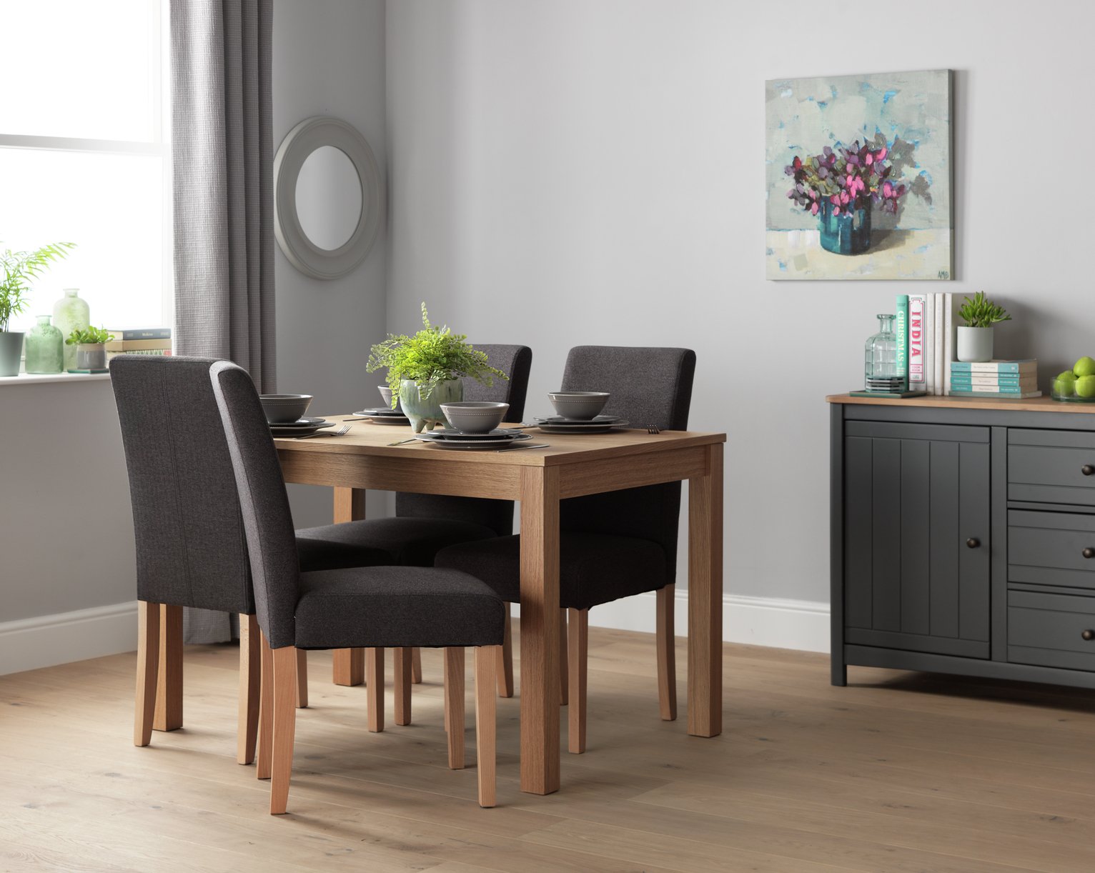 Argos Home Clifton Dining Table & 4 Tweed Chairs Review