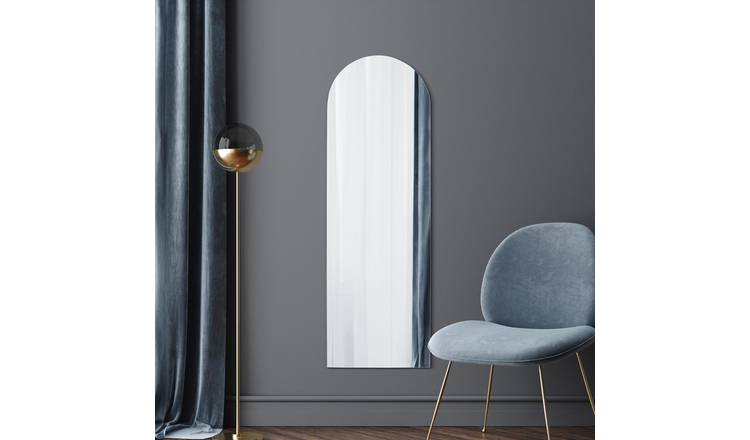 MirrorOutlet Arcus Black Metal Arch Wall Mirror - 150x50cm