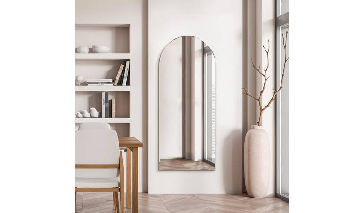 MirrorOutlet Arcus Black Metal Arch Wall Mirror - 160x70cm