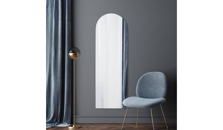 MirrorOutlet Arcus Black Metal Arch Wall Mirror - 180x60cm