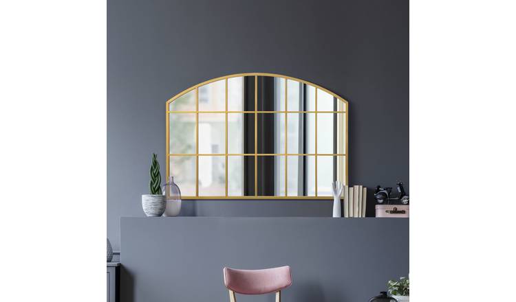 MirrorOutlet Arcus Gold Metal Arch Wall Mirror - 75x110cm