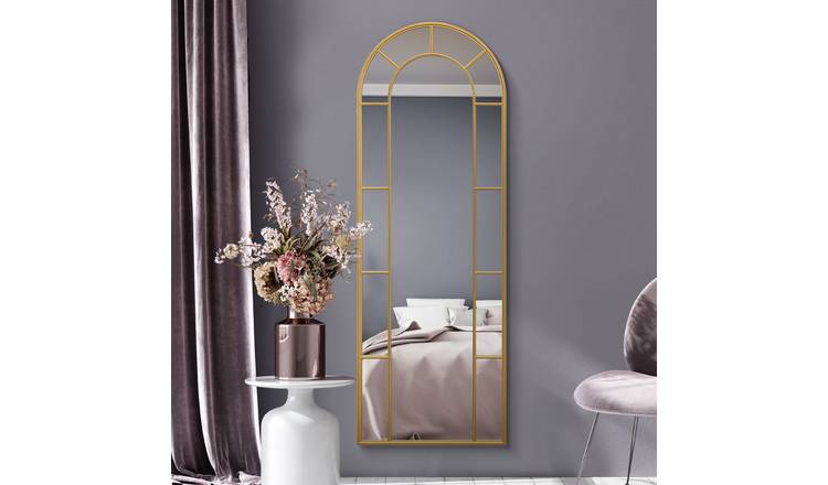 MirrorOutlet Arcus Gold Metal Wall Mirror - 170x60cm