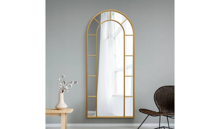 MirrorOutlet Arcus Gold Metal Arch Wall Mirror - 190x85cm