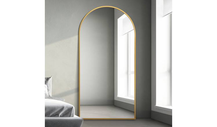MirrorOutlet Arcus Gold Metal Arch Wall Mirror - 200x100cm