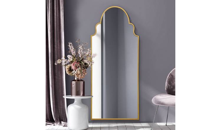 MirrorOutlet Arcus Gold Metal Arch Wall Mirror - 200x85cm