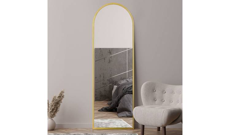 MirrorOutlet Arcus Gold Metal Arch Wall Mirror - 180x60cm