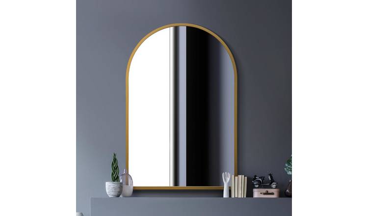 MirrorOutlet Arcus Gold Metal Arch Wall Mirror - 120x80cm