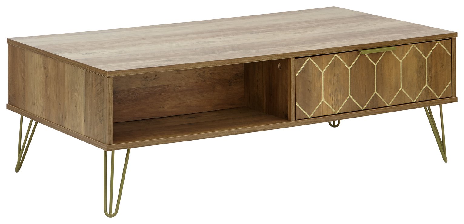 GFW Orleans 2 Drawer Coffee Table - Mango Wood Effect